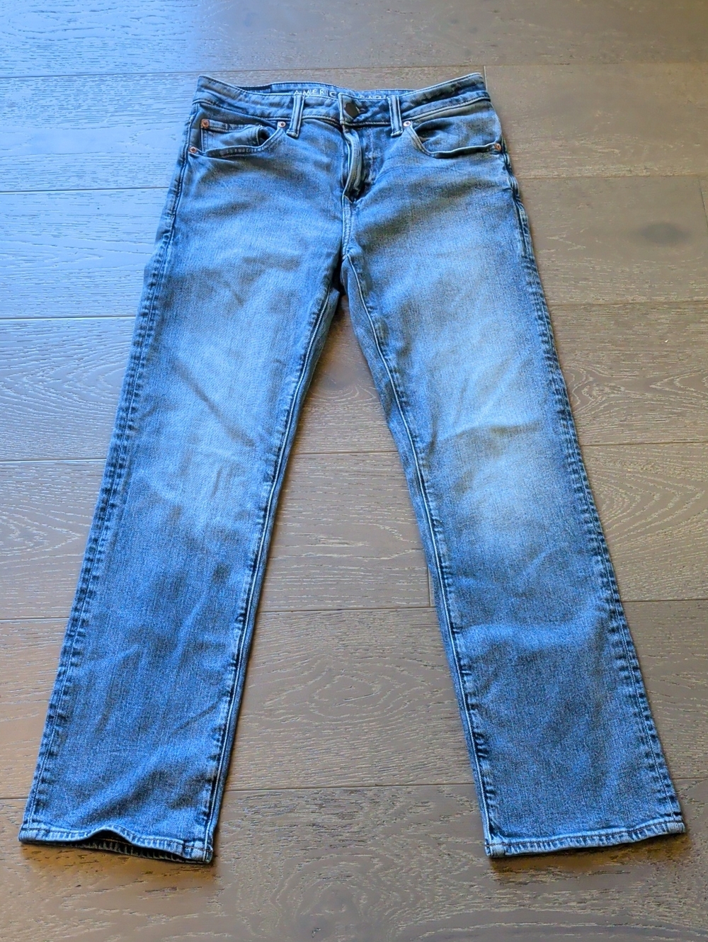 American Eagle Outfitters Men's Blue Straight-Leg Jeans